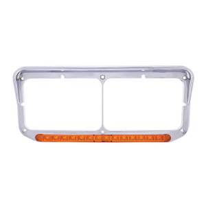 UNITED PACIFIC - UNITED PACIFIC - 32351 - BISEL DE FARO DOBLE RECTANGULAR CROMADO DE 14 LED CON VISERA - LED ÁMBAR/LENTE ÁMBAR - Image 2