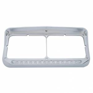 UNITED PACIFIC - UNITED PACIFIC - 32352 - BISEL DE FARO DOBLE RECTANGULAR CROMADO DE 14 LED CON VISERA - LED ÁMBAR/LENTE TRANSPARENTE - Image 2