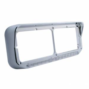 UNITED PACIFIC - UNITED PACIFIC - 32352 - BISEL DE FARO DOBLE RECTANGULAR CROMADO DE 14 LED CON VISERA - LED ÁMBAR/LENTE TRANSPARENTE - Image 3