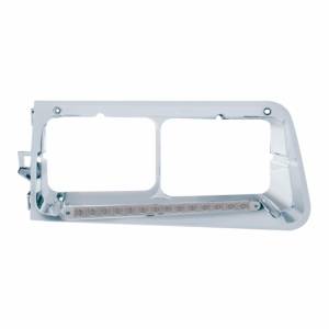 UNITED PACIFIC - 32363 - BISEL DE FARO DE 14 LED PARA FREIGHTLINER FLD 1989-2009 - CONDUCTOR - LED ÁMBAR/LENTE TRANSPARENTE