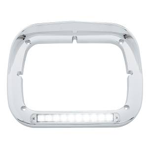UNITED PACIFIC - 32371 - BISEL DEL FARO DE 10 LED DE 5" X 7" CON VISERA - LED ÁMBAR/LENTE TRANSPARENTE