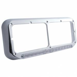 UNITED PACIFIC - UNITED PACIFIC - 32382 - BISEL DE FARO DOBLE RECTANGULAR CROMADO DE 14 LED - LED ÁMBAR/LENTE TRANSPARENTE - Image 2