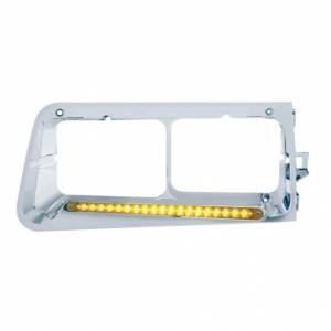 UNITED PACIFIC - 32486 - BISEL DE FARO DE 19 LED PARA FREIGHTLINER FLD 1989-2009 - CONDUCTOR - LED ÁMBAR/LENTE ÁMBAR