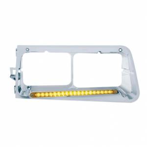 UNITED PACIFIC - 32488 - BISEL DE FARO DE 19 LED PARA FREIGHTLINER FLD 1989-2009 - PASAJERO - LED ÁMBAR/LENTE ÁMBAR