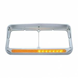UNITED PACIFIC - UNITED PACIFIC - 32500 - BISEL RECTANGULAR DE DOBLE FARO CON VISERA Y BARRA DE LUCES LED SECUENCIAL (CONDUCTOR) - LED ÁMBAR/LENTE ÁMBAR - Image 3