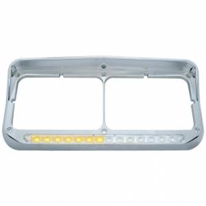 UNITED PACIFIC - 32503 - BISEL RECTANGULAR DE DOBLE FARO CON VISERA Y BARRA DE LUCES LED SECUENCIAL (PASAJERO) - LED ÁMBAR/LENTE TRANSPARENTE