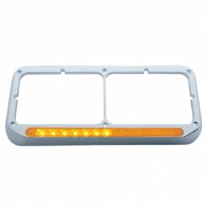 UNITED PACIFIC - 32506 - BISEL RECTANGULAR DE DOBLE FARO CON BARRA DE LUCES LED SECUENCIAL (PASAJERO) - LED ÁMBAR/LENTE ÁMBAR