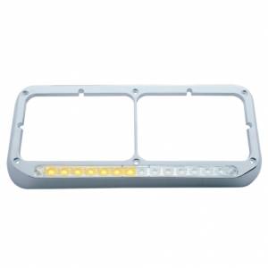 UNITED PACIFIC - 32507 - BISEL RECTANGULAR DE DOBLE FARO CON BARRA DE LUCES LED SECUENCIAL (PASAJERO) - LED ÁMBAR/LENTE TRANSPARENTE