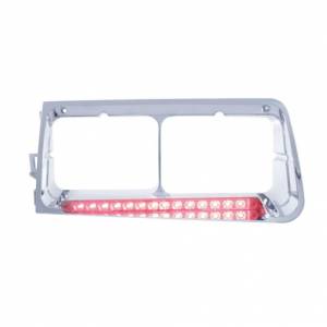 UNITED PACIFIC - 32582 - BISEL DE FARO DE 14 LED PARA FREIGHTLINER FLD 1989-2009 - CONDUCTOR - LED ROJO/LENTE TRANSPARENTE