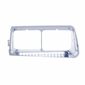 UNITED PACIFIC - 32583 - BISEL DE FARO DE 14 LED PARA FREIGHTLINER FLD 1989-2009 - CONDUCTOR - LED BLANCO/LENTE TRANSPARENTE