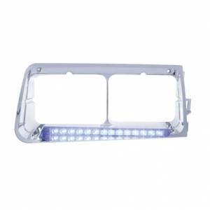 UNITED PACIFIC - 32584 - BISEL DE FARO DE 14 LED PARA FREIGHTLINER FLD 1989-2009 - PASAJERO - LED AZUL/LENTE TRANSPARENTE