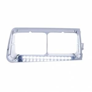 UNITED PACIFIC - 32587 - BISEL DE FARO DE 14 LED PARA FREIGHTLINER FLD 1989-2009 - PASAJERO - LED BLANCO/LENTE TRANSPARENTE