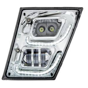 UNITED PACIFIC - 32594 - LUZ ANTINIEBLA LED CROMADA DE ALTA POTENCIA CON LED DRL Y LUZ DE POSICIÓN PARA VOLVO VN/VNL 2003-2017 - CONDUCTOR