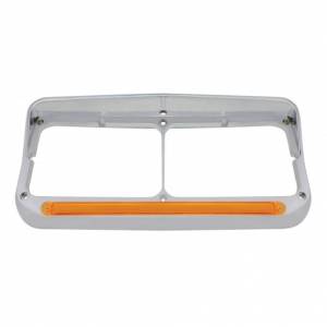 UNITED PACIFIC - UNITED PACIFIC - 32700 - BISEL DE FARO DOBLE RECTANGULAR DE 24 LED CON VISERA Y LUZ GLOLIGHT - LED ÁMBAR/LENTE ÁMBAR - Image 2