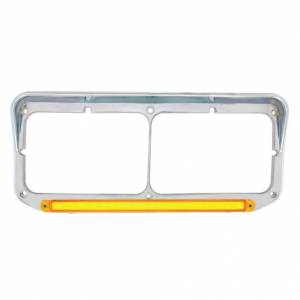 UNITED PACIFIC - UNITED PACIFIC - 32700 - BISEL DE FARO DOBLE RECTANGULAR DE 24 LED CON VISERA Y LUZ GLOLIGHT - LED ÁMBAR/LENTE ÁMBAR - Image 3