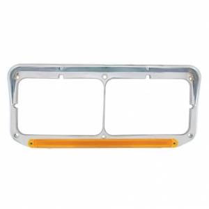 UNITED PACIFIC - UNITED PACIFIC - 32700 - BISEL DE FARO DOBLE RECTANGULAR DE 24 LED CON VISERA Y LUZ GLOLIGHT - LED ÁMBAR/LENTE ÁMBAR - Image 4