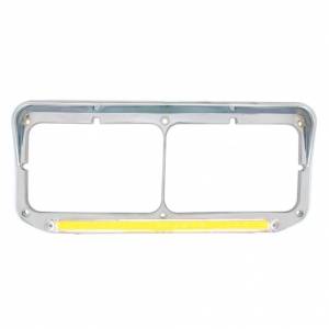 UNITED PACIFIC - UNITED PACIFIC - 32701 - BISEL DE FARO DOBLE RECTANGULAR DE 24 LED CON VISERA Y LUZ GLOLIGHT - LED ÁMBAR/LENTE TRANSPARENTE - Image 3