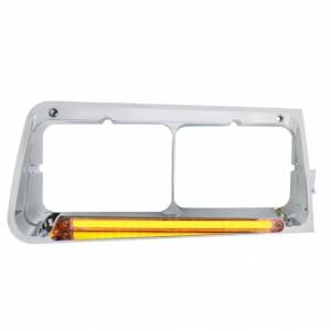 UNITED PACIFIC - 32705 - BISEL DE FARO DE 24 LED CON LUZ GLOLIGHT PARA FREIGHTLINER FLD 1989-2009 - PASAJERO - LENTE TRANSPARENTE