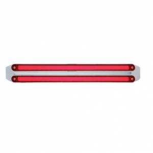 UNITED PACIFIC - 32719 - BARRA DE LUCES GLOLIGHT DUAL DE 24 LED DE DOBLE FUNCIÓN DE 12" CON BISEL - LED ROJO/LENTE ROJA