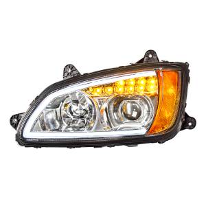 UNITED PACIFIC - 32779 - FARO DE PROYECCIÓN CROMADO CON SEÑAL DE GIRO LED Y LUZ DE POSICIÓN PARA KENWORTH T660 2008-2017 - CONDUCTOR