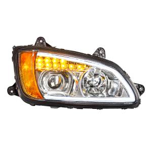 UNITED PACIFIC - 32780 - FARO DE PROYECCIÓN CROMADO CON SEÑAL DE GIRO LED Y LUZ DE POSICIÓN PARA KENWORTH T660 2008-2017 - PASAJERO