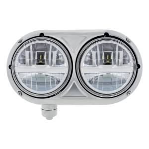 UNITED PACIFIC - 32783 - CONJUNTO DE FAROS CON CARCASA DE ACERO INOXIDABLE 304 Y FAROS LED CON BARRA INTERIOR CROMADA PARA PETERBILT 359 - CONDUCTOR
