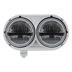UNITED PACIFIC - 32785 - CONJUNTO DE FAROS CON CARCASA DE 304 SS Y FAROS LED CON BARRA INTERIOR NEGRA PARA PETERBILT 359 - CONDUCTOR