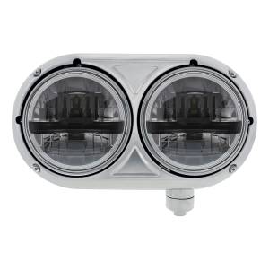 UNITED PACIFIC - 32786 - CONJUNTO DE FAROS CON CARCASA DE ACERO INOXIDABLE 304 Y FAROS LED CON BARRA INTERIOR NEGRA PARA PETERBILT 359 - PASAJERO
