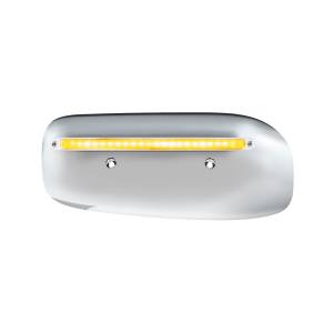 UNITED PACIFIC - 32854 - CUBIERTA DE LA CARCASA DEL FARO TRASERO GLOLIGHT DE 24 LED PARA PETERBILT 389 (CONDUCTOR) 2008-2023 - LED ÁMBAR/LENTE TRANSPARENTE