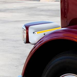 UNITED PACIFIC - UNITED PACIFIC - 32854 - CUBIERTA DE LA CARCASA DEL FARO TRASERO GLOLIGHT DE 24 LED PARA PETERBILT 389 (CONDUCTOR) 2008-2023 - LED ÁMBAR/LENTE TRANSPARENTE - Image 5
