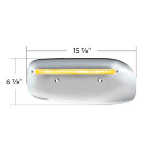 UNITED PACIFIC - UNITED PACIFIC - 32854 - CUBIERTA DE LA CARCASA DEL FARO TRASERO GLOLIGHT DE 24 LED PARA PETERBILT 389 (CONDUCTOR) 2008-2023 - LED ÁMBAR/LENTE TRANSPARENTE - Image 7