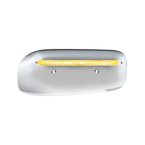 UNITED PACIFIC - 32855 - CUBIERTA DE LA CARCASA DEL FARO TRASERO GLOLIGHT DE 24 LED PARA PETERBILT 389 (PASAJERO) 2008-2023 - LED ÁMBAR/LENTE TRANSPARENTE