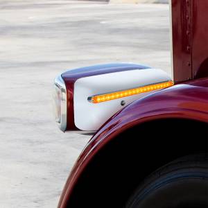 UNITED PACIFIC - UNITED PACIFIC - 32856 - CUBIERTA DE LA CARCASA DEL FARO TRASERO DE 19 LED PARA PETERBILT 389 (CONDUCTOR) 2008-2023 - LED/LENTE ÁMBAR - Image 5