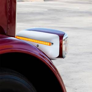 UNITED PACIFIC - UNITED PACIFIC - 32857 - CUBIERTA DE LA CARCASA DEL FARO TRASERO DE 19 LED PARA PETERBILT 389 (PASAJERO) 2008-2023 - LED ÁMBAR/LENTE - Image 5