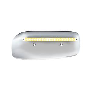 UNITED PACIFIC - 32859 - CUBIERTA DE LA CARCASA DEL FARO TRASERO DE 19 LED PARA PETERBILT 389 (PASAJERO) 2008-2023 - LED ÁMBAR/LENTE TRANSPARENTE