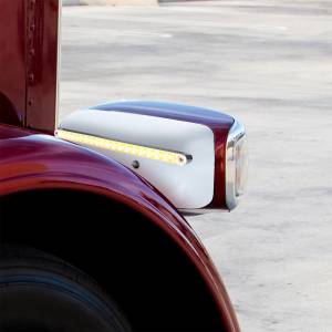 UNITED PACIFIC - UNITED PACIFIC - 32859 - CUBIERTA DE LA CARCASA DEL FARO TRASERO DE 19 LED PARA PETERBILT 389 (PASAJERO) 2008-2023 - LED ÁMBAR/LENTE TRANSPARENTE - Image 5