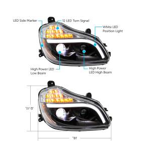 UNITED PACIFIC - UNITED PACIFIC - 32907 - FARO DE PROYECCIÓN BLACKOUT DE 8 LED PARA PASAJEROS KENWORTH T680 2013-2021 - Image 6