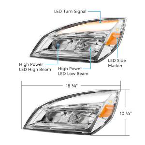 UNITED PACIFIC - UNITED PACIFIC - 32912 - FARO LED CROMADO DE ALTA POTENCIA PARA FREIGHTLINER CASCADIA-DRIVER 2018-2024 - Image 8