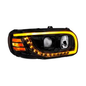 UNITED PACIFIC - 32919 - FARO DE PROYECCIÓN BLACKOUT CON SEÑAL DE GIRO LED Y BARRA DE LUZ PARA PETERBILT 389 PASAJEROS 2008-2024