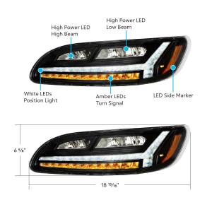 UNITED PACIFIC - UNITED PACIFIC - 32930 - FARO BLACKOUT 6 LED PARA PETERBILT 386 (2006-2016) Y 387 (2000-2011)- CONDUCTOR - Image 6