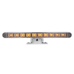 UNITED PACIFIC - 33016 - BARRA DE LUCES CROMADA DE 10 LED CON BASE GIRATORIA DE 180 GRADOS - LED ÁMBAR DE DOBLE FUNCIÓN/LENTE TRANSPARENTE