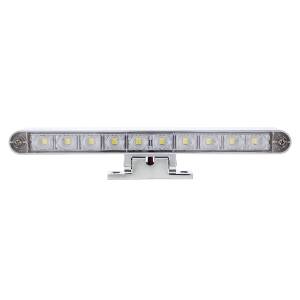 UNITED PACIFIC - UNITED PACIFIC - 33017 - BARRA DE LUCES CROMADA DE 10 LED CON BASE GIRATORIA DE 180 GRADOS - LED BLANCO DE DOBLE FUNCIÓN/LENTE TRANSPARENTE - Image 2