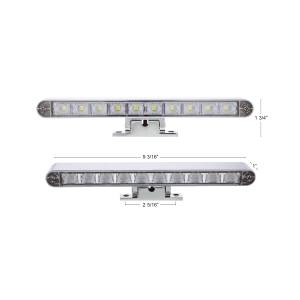 UNITED PACIFIC - UNITED PACIFIC - 33017 - BARRA DE LUCES CROMADA DE 10 LED CON BASE GIRATORIA DE 180 GRADOS - LED BLANCO DE DOBLE FUNCIÓN/LENTE TRANSPARENTE - Image 9