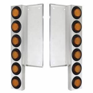 UNITED PACIFIC - 33054 - SOPORTE DEL FILTRO DE AIRE DELANTERO FL SS CON 12X 9 LUCES LED DE 2" - LED ÁMBAR Y LENTES (PAR)