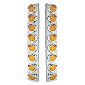 UNITED PACIFIC - UNITED PACIFIC - 33600 - SOPORTE DEL FILTRO DE AIRE DELANTERO DE ACERO INOXIDABLE CON LUCES Y VISORES DE 16X 9 LED DE 2" PARA LED Y LENTES PETERBILT-AMBER - Image 2