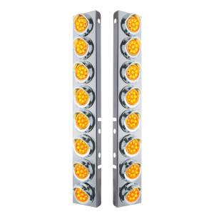 UNITED PACIFIC - 33602 - SOPORTE DEL FILTRO DE AIRE DELANTERO SS CON LUCES REFLECTORAS Y VISORES DE 16X 9 LED DE 2" PARA PETERBILT -LED ÁMBAR Y LENTES