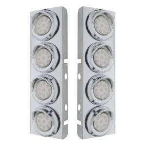 UNITED PACIFIC - 33619 - SOPORTE DEL FILTRO DE AIRE DELANTERO SS CON LUCES REFLECTORAS Y VISORES DE 8X 9 LED DE 2" PARA PETERBILT -LED ÁMBAR/LENTE TRANSPARENTE