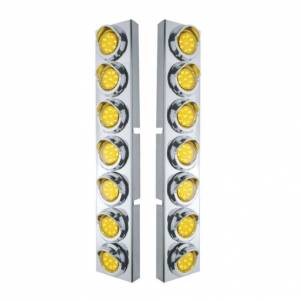 UNITED PACIFIC - 33624 - SOPORTE DEL FILTRO DE AIRE DELANTERO SS CON 14X 9 LED ÁMBAR BISEL DE LUCES Y VISORES DE 2" PARA CAMIONES KW - LENTE ÁMBAR