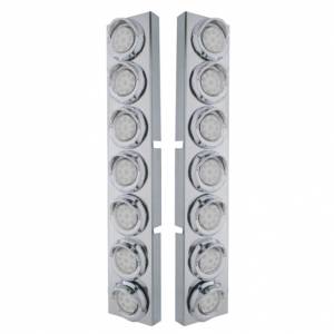 UNITED PACIFIC - 33627 - SOPORTE DEL FILTRO DE AIRE DELANTERO SS CON LUCES Y VISORES REFLECTORES DE 14X 9 LED ÁMBAR DE 2" PARA CAMIONES KW - LENTE CLARO
