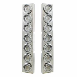 UNITED PACIFIC - 33631 - SOPORTE DE FILTRO DE AIRE DELANTERO SS CON 14X 9 LED ÁMBAR 2" LUCES DE COLMENA Y VISORES PARA CAMIONES KW - LENTE TRANSPARENTE